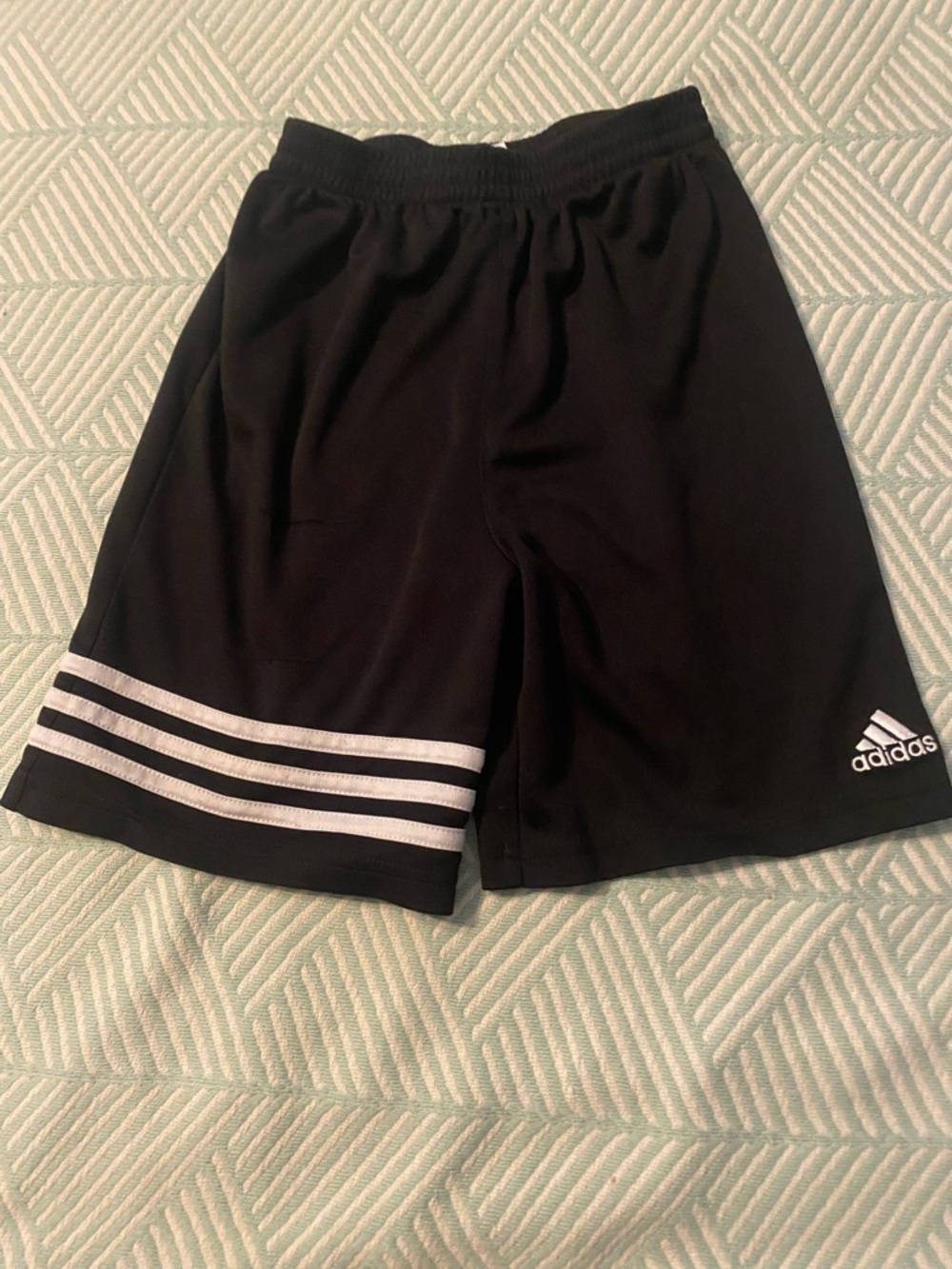 adidas Black Shorts with White Three-Stripes